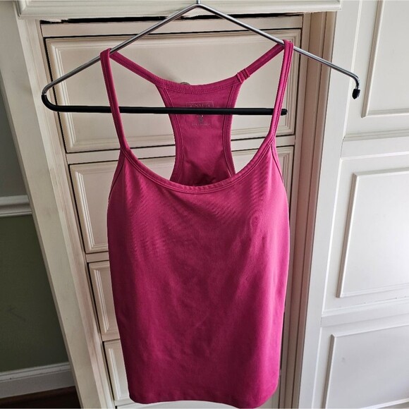 Athleta Tank Top 36C Adjustable Built in Bra Stretchy Yoga Shirt PINK - Picture 5 of 5